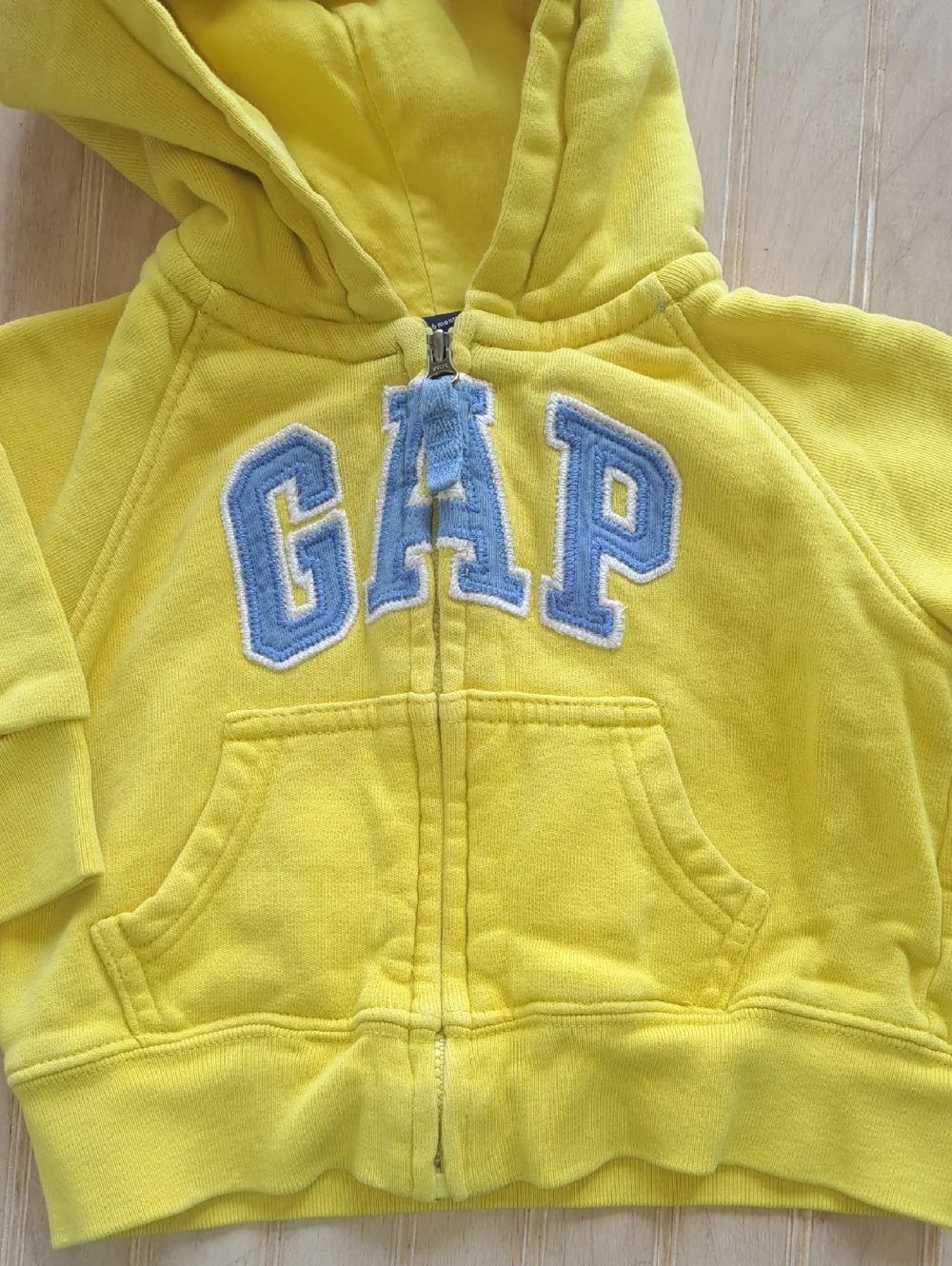 Baby GAP Logo Zip Hoodie Yellow 3-6 Months 100% Cotton Causal Comfy